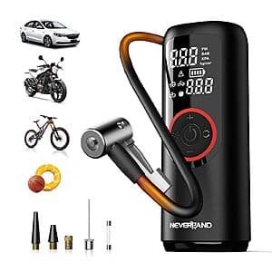 NEVERLAND 150PSI Tire Inflator Portable Air Compressor $15