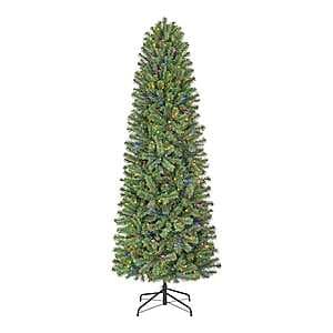 Home Accents Holiday 7.5' Pre-Lit LED Artificial Christmas Tree: Full $49.50, Slim $45 + Free Shipping