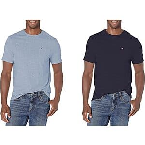 2-Pack Tommy Hilfiger Men's Short Sleeve Cotton Crewneck Pocket T-Shirts $16.25