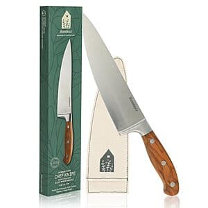 8'' Bloomhouse Full Tang German Stainless Steel Chef's Knife w/ Olive Wood Handle $23.85
