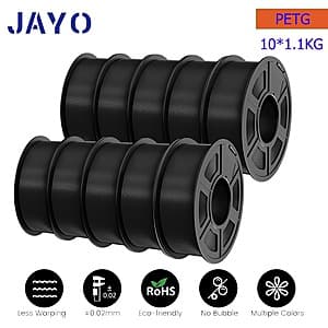 10-Pk 1.1kg JAYO PETG High Speed Matte 3D Printer Filament (Black, White, Grey) from $81.45 + Free S&H