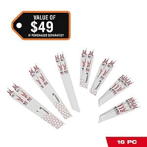 17-Pc Milwaukee SAWZALL Metal Cutting Bi-Metal Recip. Blade Set w/ Carbide TORCH Blade $15.15 + Free S&H