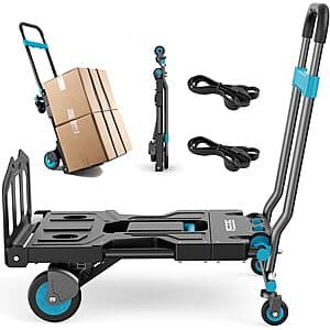 SEESII 2-in-1 Foldable Dolly Cart w/ Adjustable Handle & 330-lb Capacity $50 + Free S&H