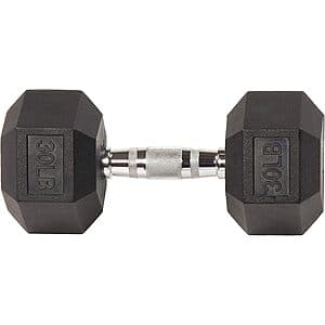 Fitvids Rubber Encased Hex Dumbbell (30LB Single) $16.90