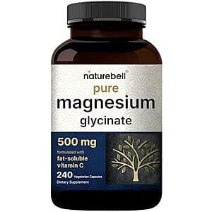 Select Accounts: 240-Ct 500mg NatureBell Magnesium Glycinate Capsules $11.15 w/ S&S