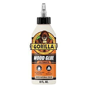 8-Oz GORILLA Ultimate Waterproof Wood Glue (Natural Wood Color) $4