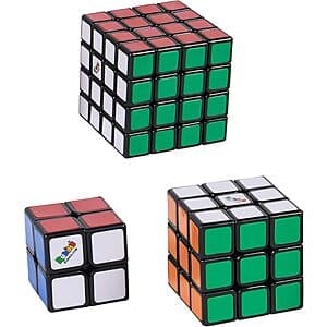 Spin Master Rubik's Cube Tiled Trio Bundle (2x2 Mini, 3x3 Cube, 4x4 Master) $12.60