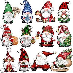 24-Piece JOPHMO Christmas Gnome Wooden Hanging Ornam $5