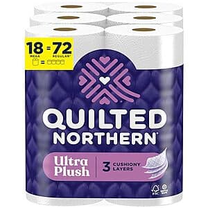 18-Count Quilted Northern Toilet Paper Mega Rolls (Ultra Plush) $15.90 w/ Subscribe & Save