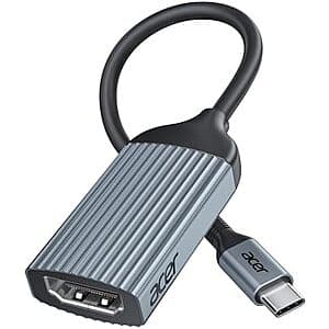Acer USB-C to HDMI 4K 60Hz Adapter/Converter (Grey) $9