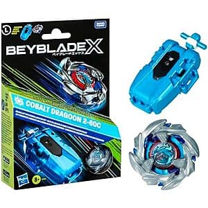 Beyblade X Cobalt Dragoon 2-60C Deluxe Left-Spin String Launcher Set $10