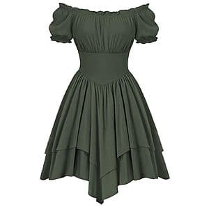 Scarlet Darkness Women’s Off-Shoulder Renaissance Pirate Costume Mini Dress $14 + Free S&H