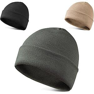 3-Pack LAKIBOLE Beanie Hats (various colors) $6.50