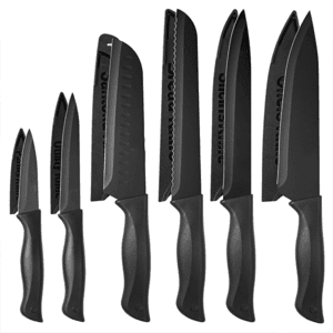 6-Pc NULAS Kitchen Knife Set w/ Covers (Black) $10