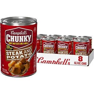 Select Areas: 8-Pk 16.3-Oz Campbell’s Chunky Steak and Potato Soup $12.55 w/ S&S