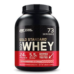 5-Lb Optimum Nutrition Gold Standard 100% Whey Protein Powder (various) + $10 Credit $59 w/ Subscribe & Save + Free S/H