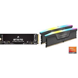 2TB Corsair MP700 PRO SSD + 32GB Corsair. Vengeance RGB DDR5 6000 CL28 Memory $260 + Free Shipping