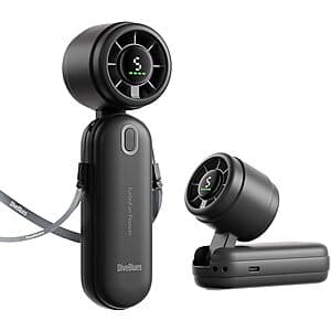 Diveblues 4000mAh USB-C Rechargeable Handheld Mini Turbo Fan (Black) $10 & More