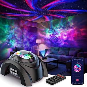 Rossetta Dual Lens Galaxy Projector w/ Bluetooth, White Noise & Remote $16