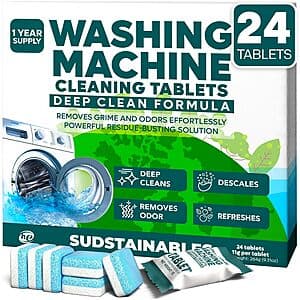 Select Accounts: 24-Pk Sudstainables Washing Machine Cleaner Tablets $3.35 w/ S&S