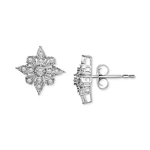 Macy's Diamond Cluster Stud Earrings in Sterling Silver $20 + Free Store Pickup