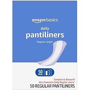 Prime Members: 50-Count Amazon Basics Daily Pantiliner (Regular Length) $2.05 w/ S&S + Free S&H