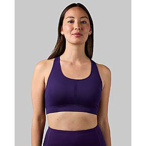 32 Degrees Women's Seamless Racerback Sports Bra in multiple color options, featuring a smooth seamless construction and racerback design.