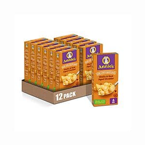48-Count 6-Oz Annie's Organic Pasta Shells & Real Aged Cheddar $27.85 w/ Subscribe & Save + Free S&H