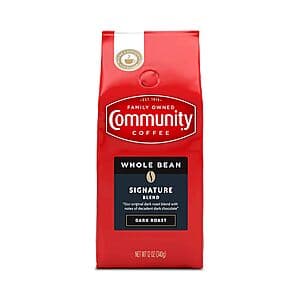 12-Oz Community Coffee Signature Blend Whole Bean Coffee (Dark Roast) 2 for $8.10 w/ Subscribe & Save