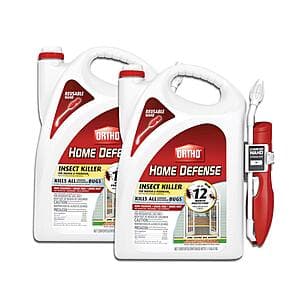 2-Pk 1.1-Gal Ortho Home Defense Indoor & Perimeter2 Insect Killer w/ Comfy Wand $20