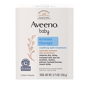 Select Accts: 5-Ct Aveeno Baby Eczema Therapy Oatmeal Bath Treatments $3.40 w/ S&S