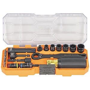 21-Pc Klein Tools KNECT Impact Pass Through & Flip SAE Socket Starter Set $30 + Free S&H
