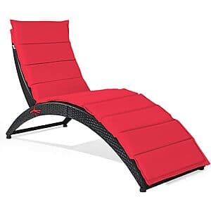 Tangkula Rattan Foldable Patio Lounge Chair (2 colors) $58 + Free S&H