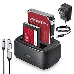 ORICO USB Type C to SATA 2 Bay Hard Drive Docking Station Duplicator/Cloner $24 + Free S&H