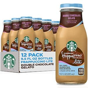 12-Pk 9.5-Oz Starbucks Frappuccino Lite Chilled Gelato Coffee Drink (Various) $20.60 w/ S&S