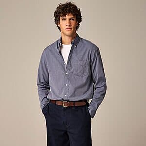 J.Crew Men's Slim Secret Wash Cotton Poplin Shirt (Montclair Navy) $12.50 + Free Shipping
