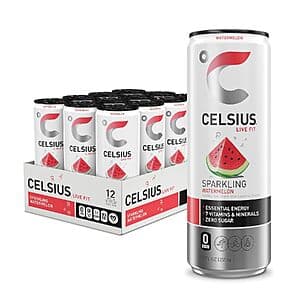 12-Pack 12-Oz Celsius Sugar Free Sparkling Energy Drink (Watermelon) $13.30 w/ S&S