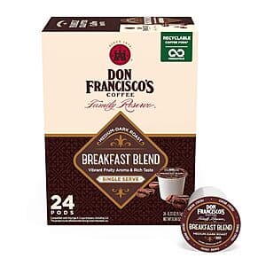 24-Count Don Francisco's K-Cup Compatible Single-Serve Coffee Pods (Various) $7.30 w/ Subscribe & Save