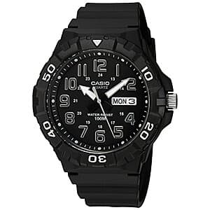 Casio Men's Black Resin Analog Dive Watch (Black/White, 2 Styles) $18.85