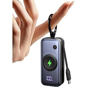5000mAh INIU Wireless Portable Keychain Power Bank w/ 20W USB-C PD Charging $11.45