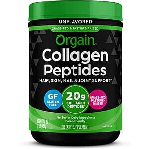 1-Lb Orgain Hydrolyzed 20g Collagen Peptides Powder (Unflavored) $10.40 w/ Subscribe & Save