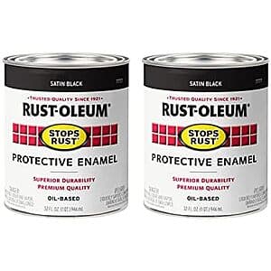 2-Pack 1-Quart Rust-Oleum Oil-Based Protective Enamel Paint (Satin Black) $17.45