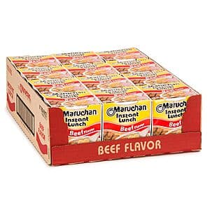 12-Count 2.25-Oz Maruchan Ramen Instant Lunch Cups (Beef) $4.45 or Less