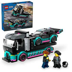 328-Piece LEGO City Race Car and Car Carrier Truck Set w/ 2 Minifigures $15 + Free Store Pickup
