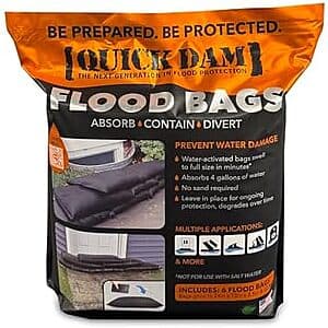 6-Pack 1' x 2' Quick Dam Water Activated Flood Bags $25.90
