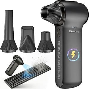 HTAIER 180,000RPM Cordless Electric Air Duster w/ 3-Speed Fan $18.70