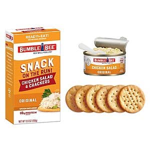 3-Pack 3.5-Oz Bumble Bee Snack on the Run! Chicken Salad Kit w/ Crackers $2.65 w/ Subscribe & Save