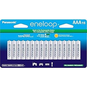 16-Ct Panasonic eneloop AAA 2100 Cycle Rechargeable Batteries $32