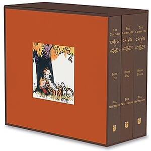 Three-book hardcover box set collection of Calvin and Hobbes comic strip compilations.