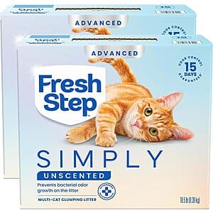 Fresh Step cat litter package or litter bag for household pet care.